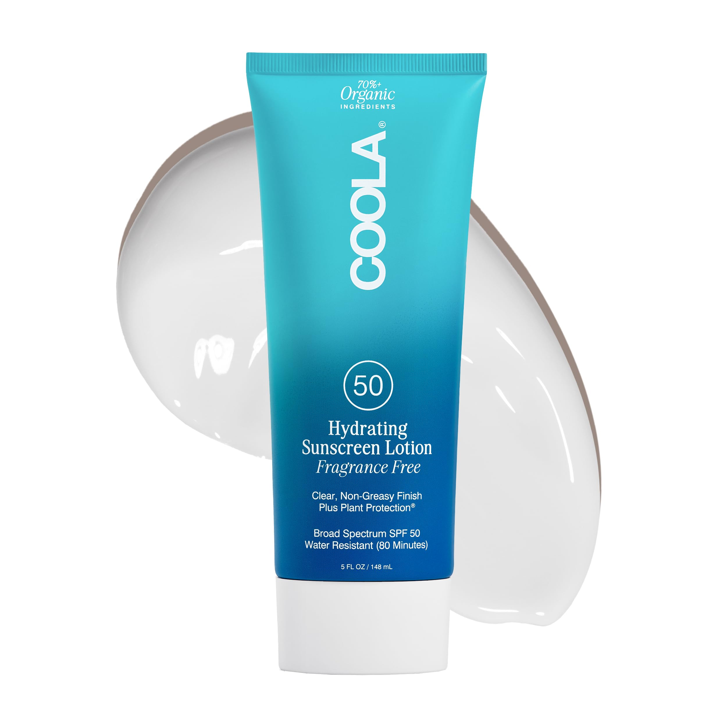 COOLA front tube showing SPF 50 and benefits