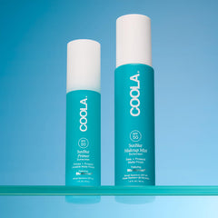 COOLA SunBlur before-and-after showing reduced shine and blurred pores