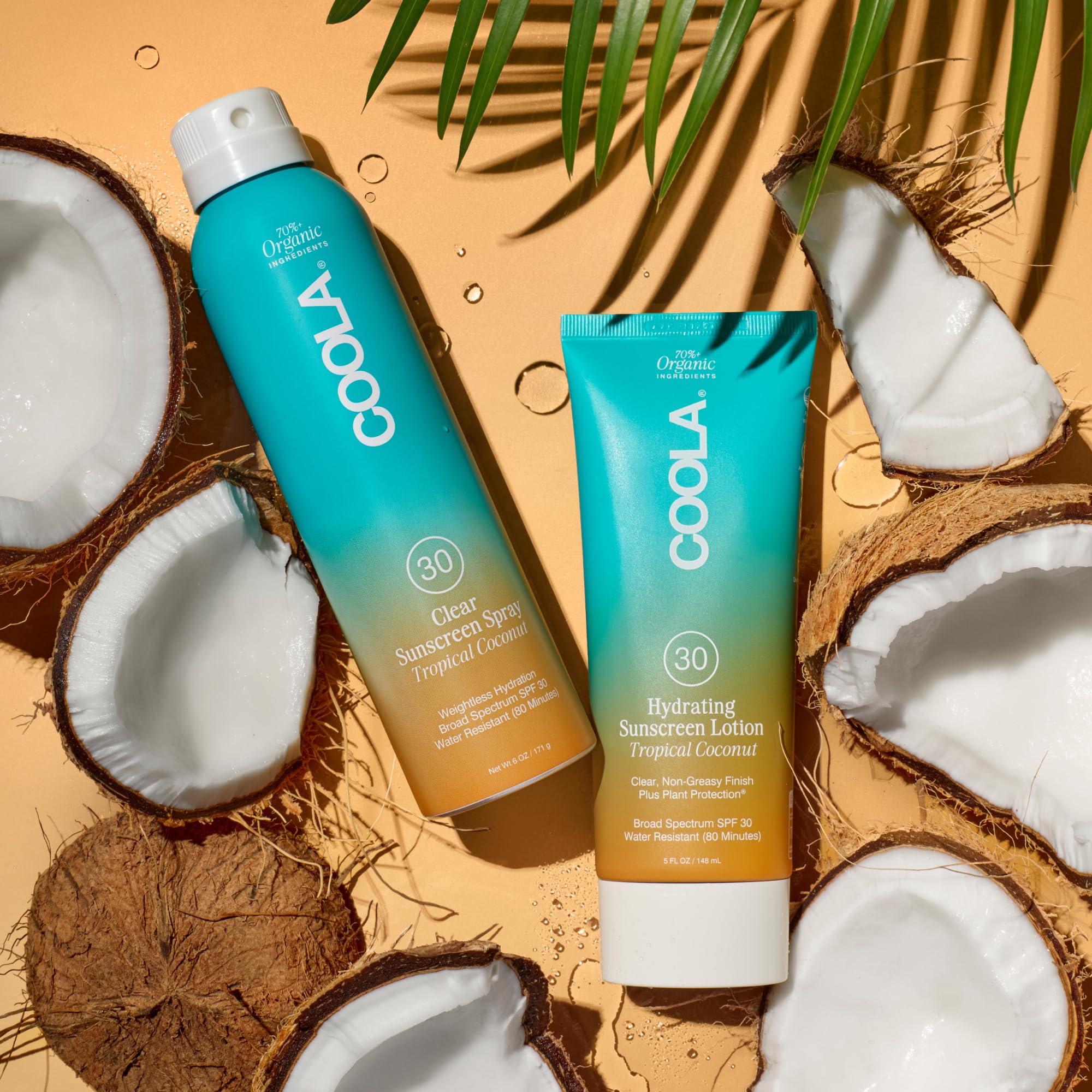 COOLA lotion texture closeup highlights lightweight, quick‑absorbing finish