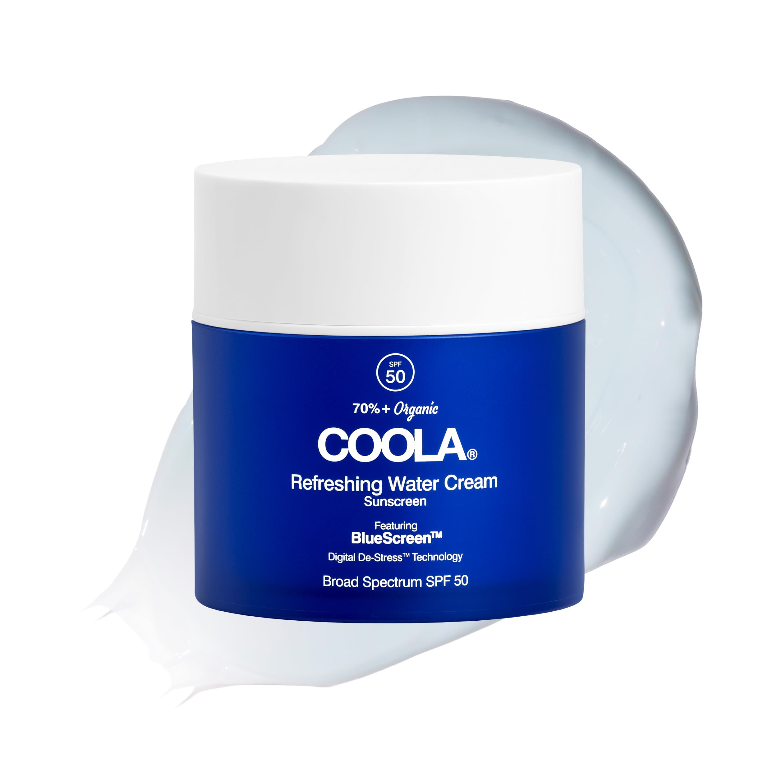 COOLA water cream front packaging showing SPF 50 and organic label for daily protection