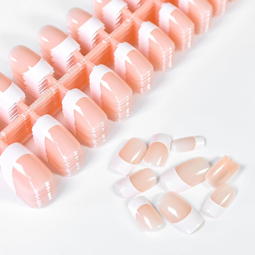 Coolnail close-up of natural white French tip texture highlighting smooth paint-ready surface