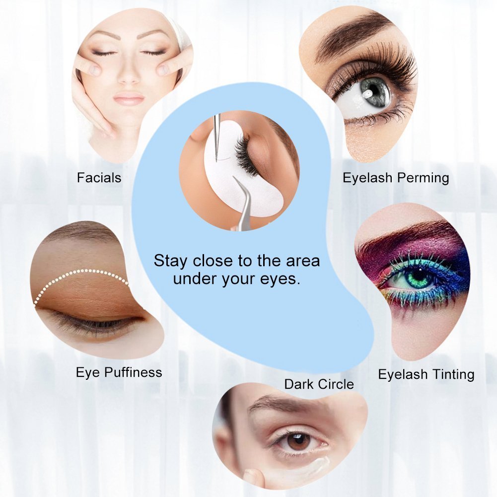 COOSKIN pad in use during eyelash extension demonstrating secure placement benefit