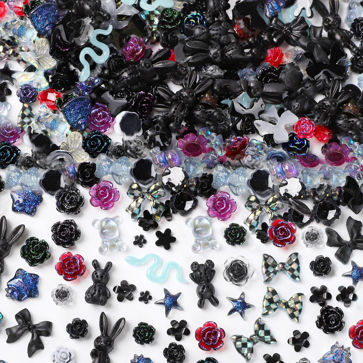 COOSLIM front view of 110-piece charm set showing variety and color for easy selection