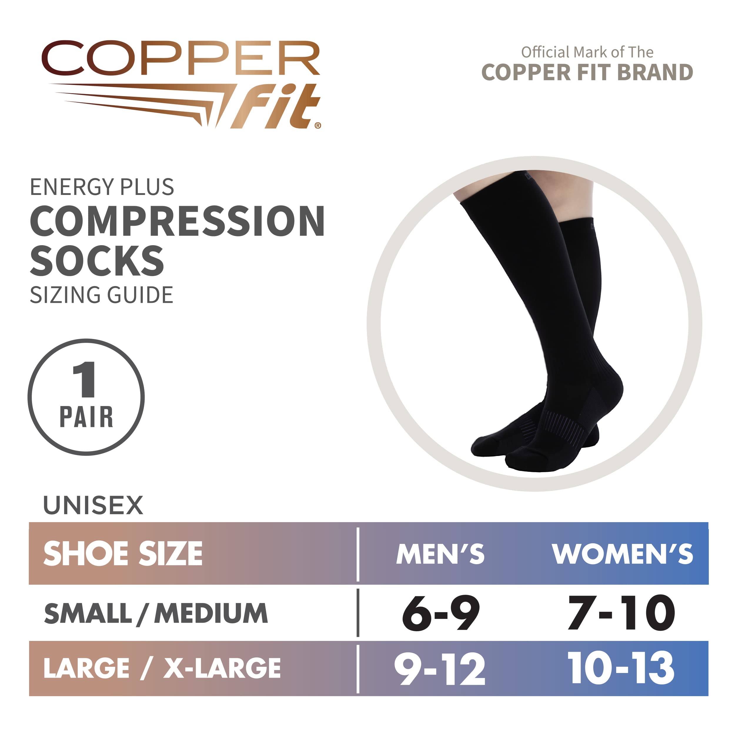 Copper Fit sock worn during walking demonstrating support and endurance