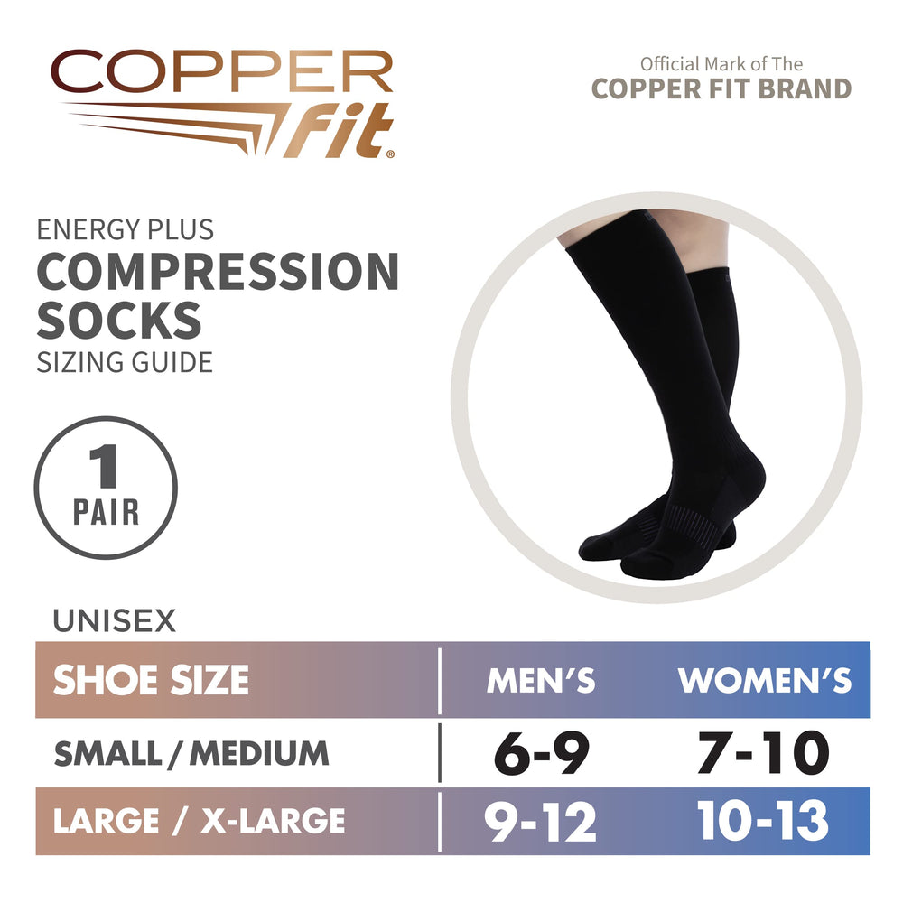 Copper Fit sock worn during walking demonstrating support and endurance