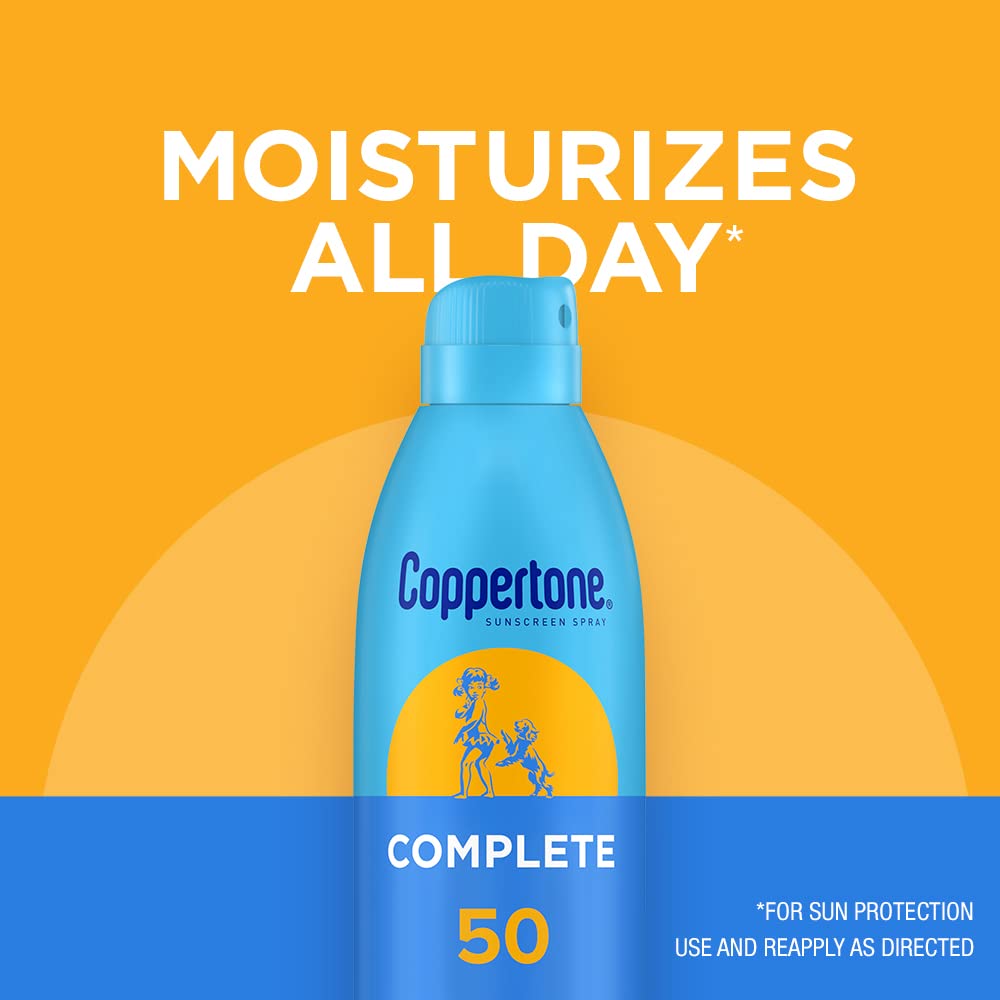 Coppertone Complete product label showing key ingredients and avoided additives