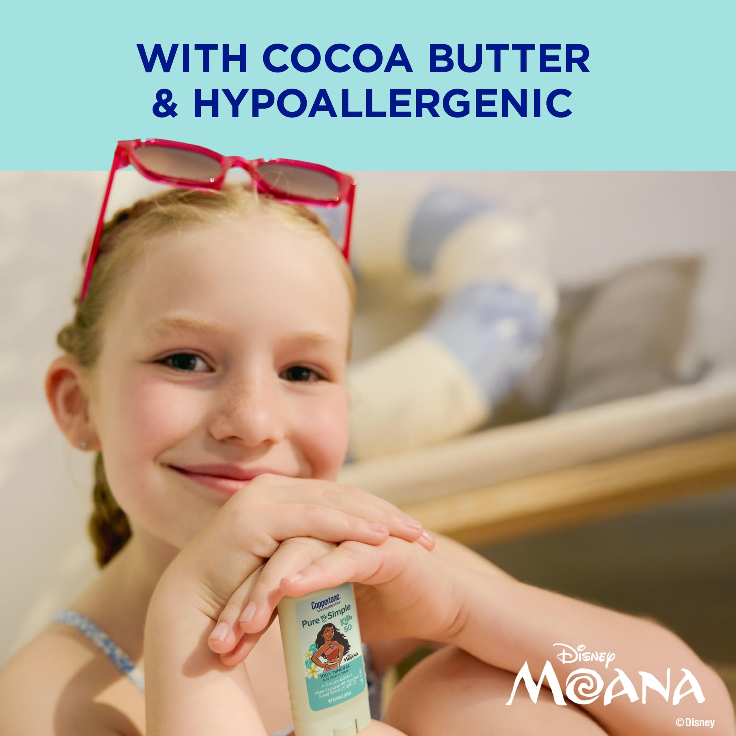 Coppertone Moana themed packaging appealing to kids for easier reapplication