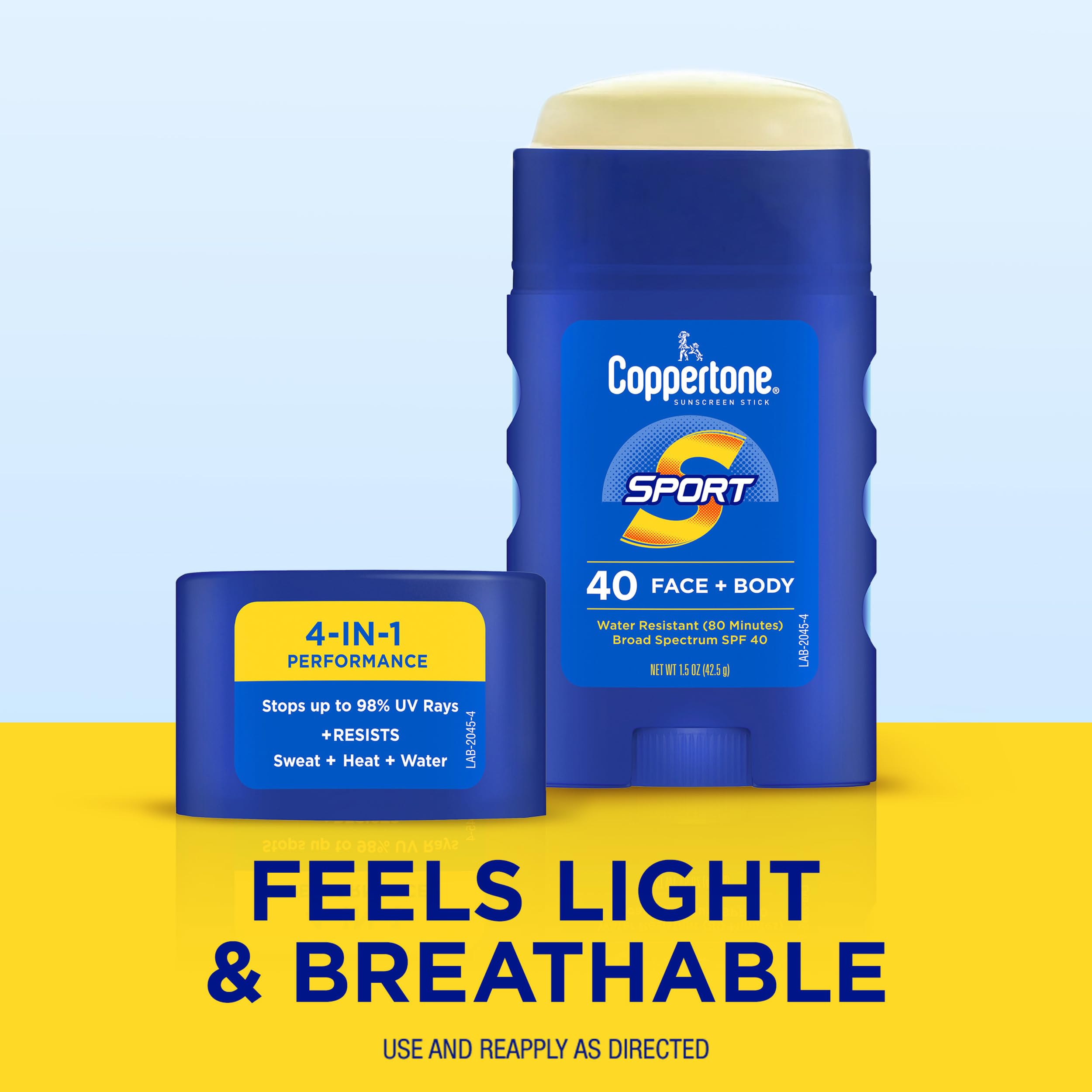 Coppertone Sport being used by runner to show sweat-resistant performance