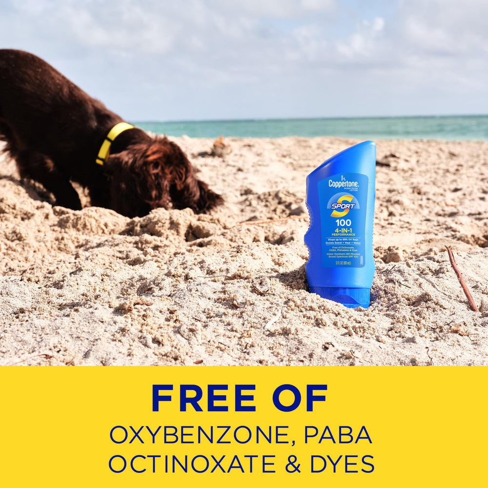 Coppertone SPORT in a pocketed travel kit for convenient on‑the‑go reapplication