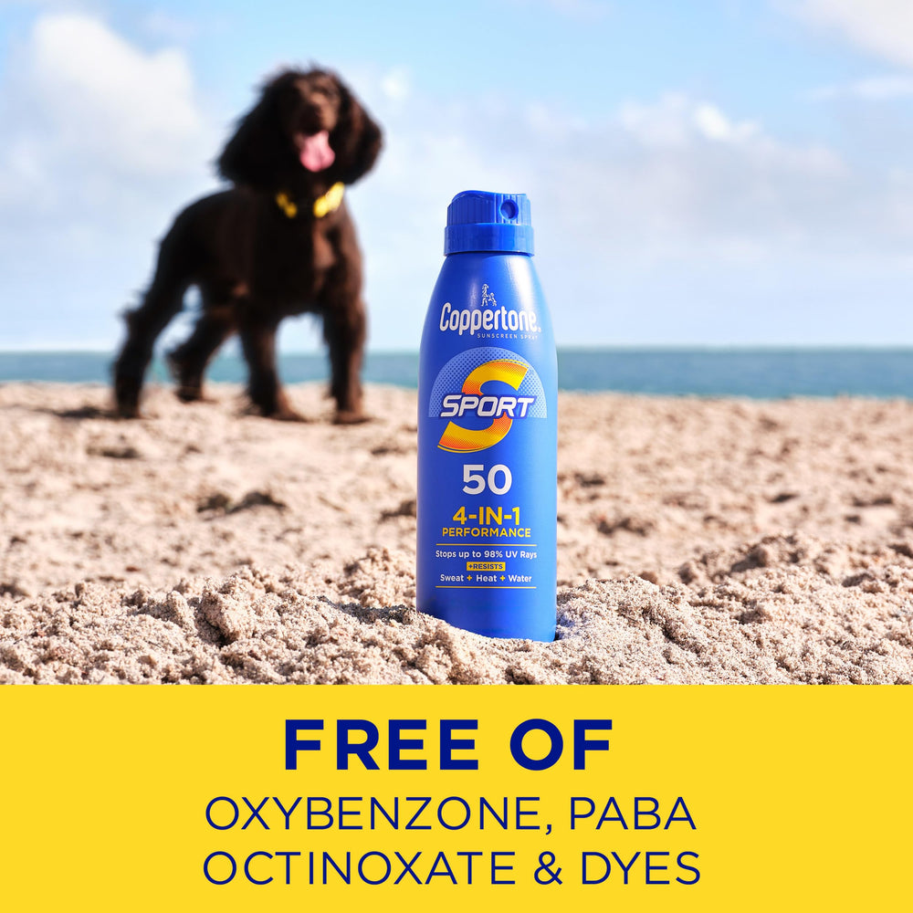 Coppertone two bottles stacked indicating bulk pack convenience