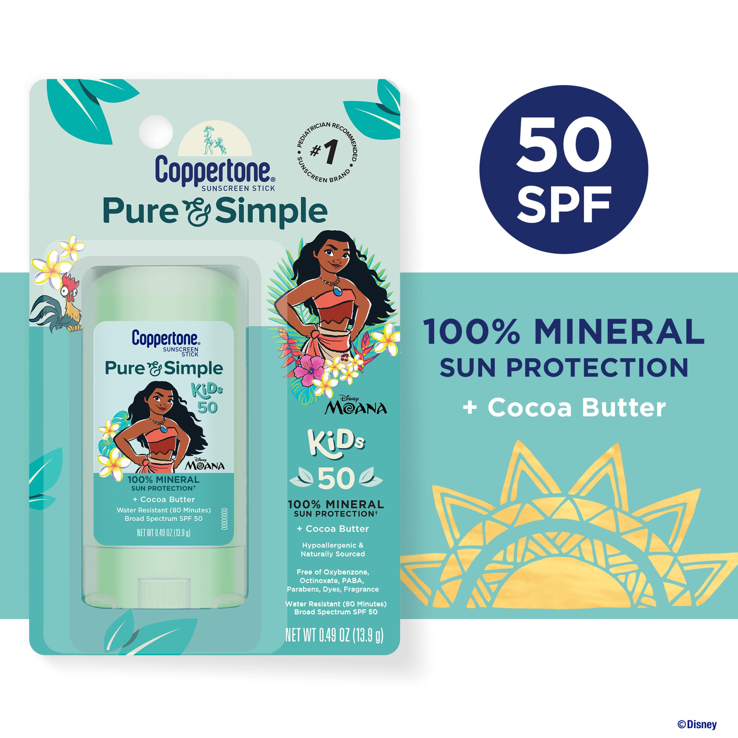 Coppertone stick shown in beach bag to illustrate portable on-the-go use