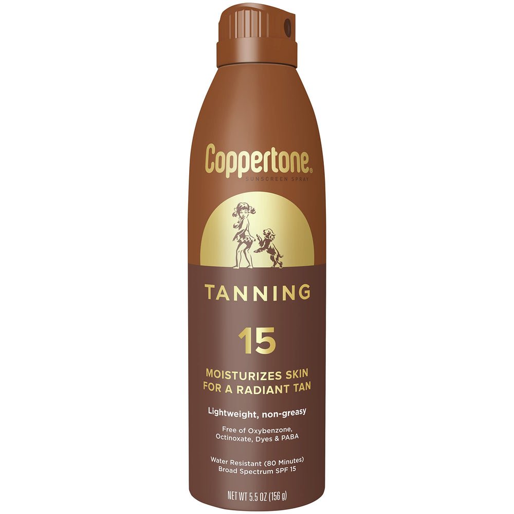 Coppertone front packaging showing SPF 15 and lightweight benefit