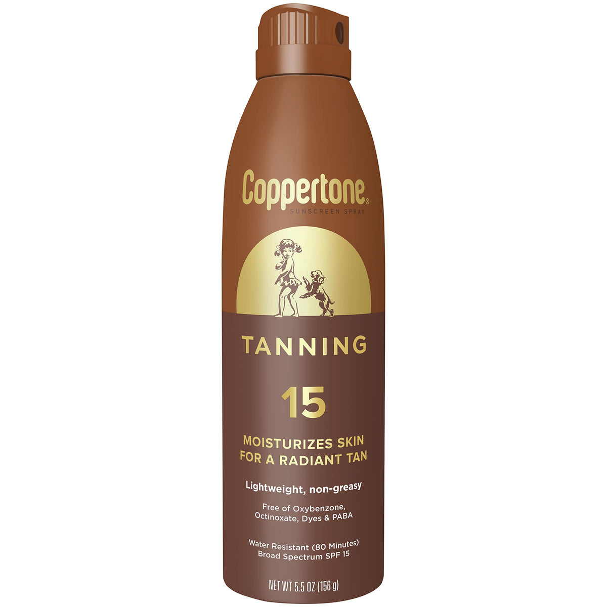 Coppertone front packaging showing SPF 15 and lightweight benefit