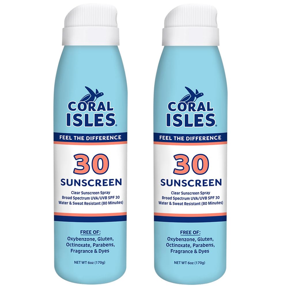 Coral Isles front packaging shows SPF information and reef-safe benefit