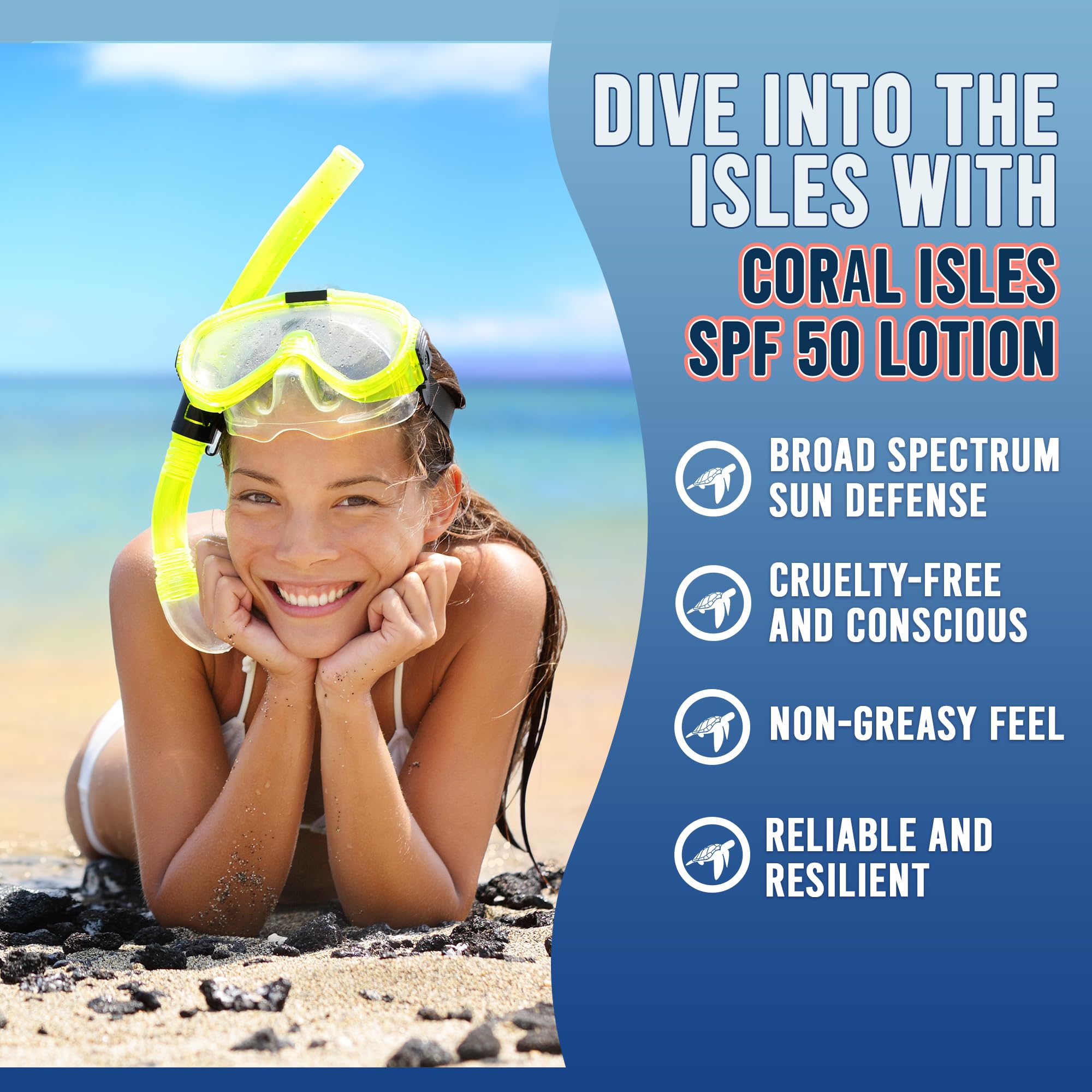 Coral Isles texture lotion close-up highlighting lightweight, non-greasy finish