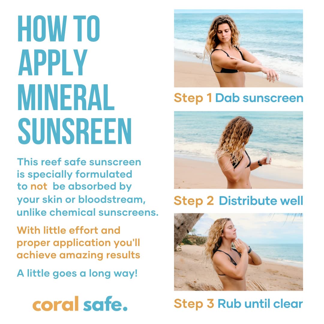 Coral Safe travel-size 1.5 oz bottle in hand for packable convenience