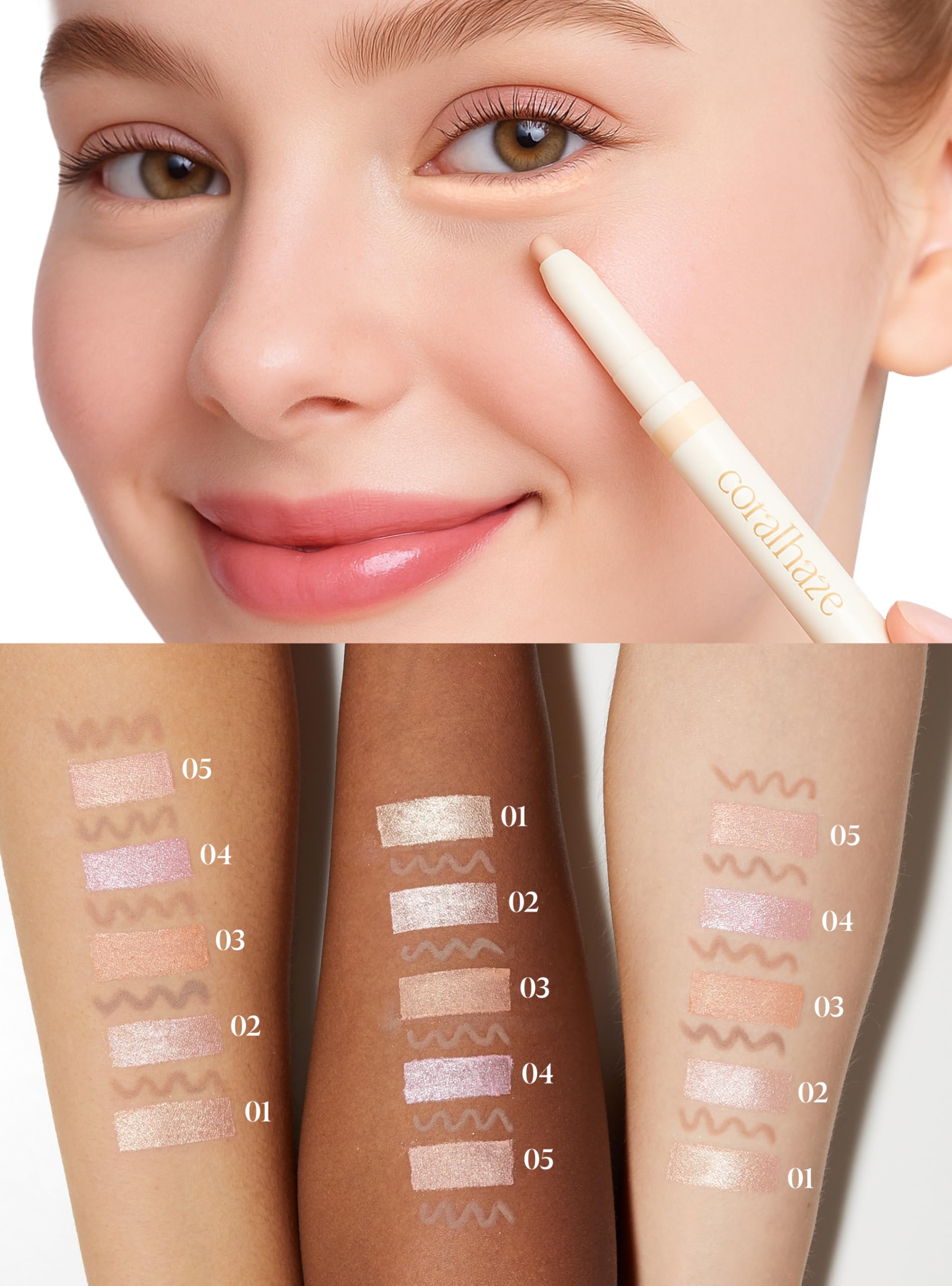 CORALHAZE shimmer stick texture close-up showing fine pearl for natural luminous effect