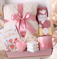 Coralogo gift box front view showing elegant rose design and gold lettering, attractive presentation