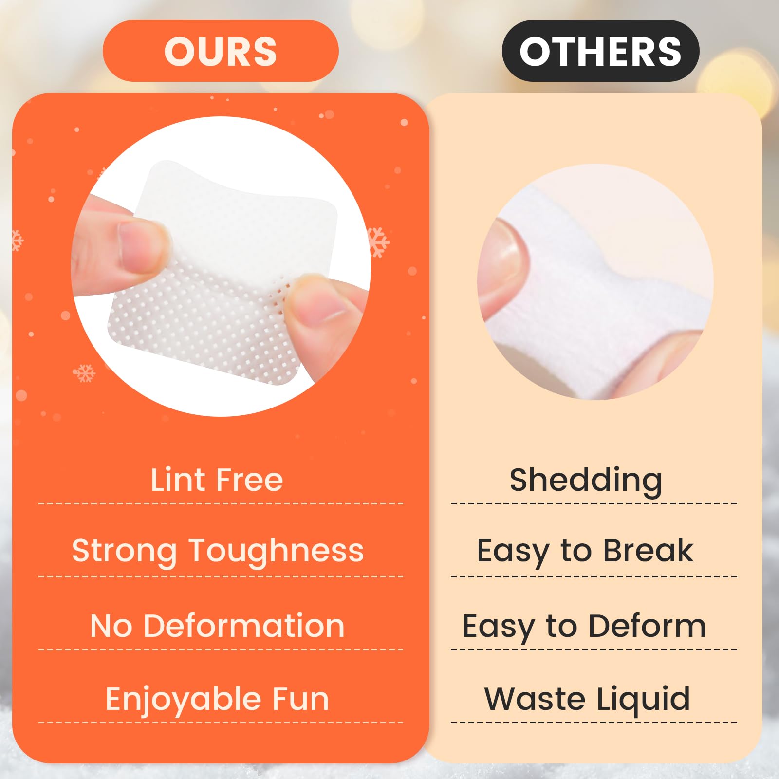 Corconess lint-free wipe texture close-up showing tight weave for no-residue cleaning