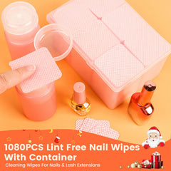 Corconess wipes in use during a manicure promoting efficient polish removal