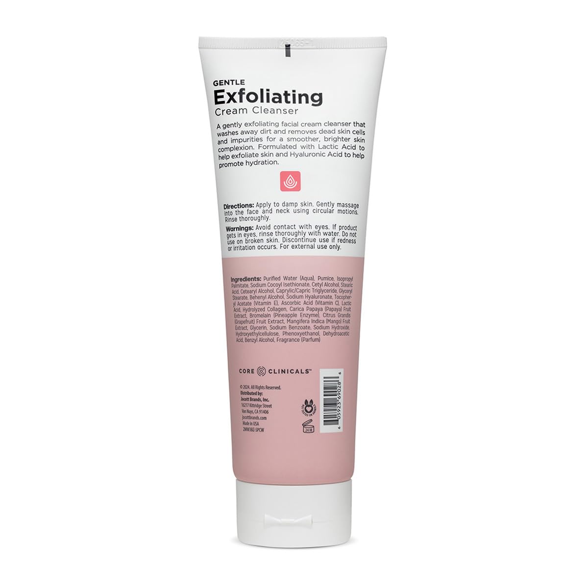 Core Clinicals creamy cleanser texture close-up demonstrating smooth lather and hydration-friendly formula for softer skin
