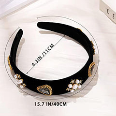 Coridy headband beside a hand for scale, shows wide comfortable fit