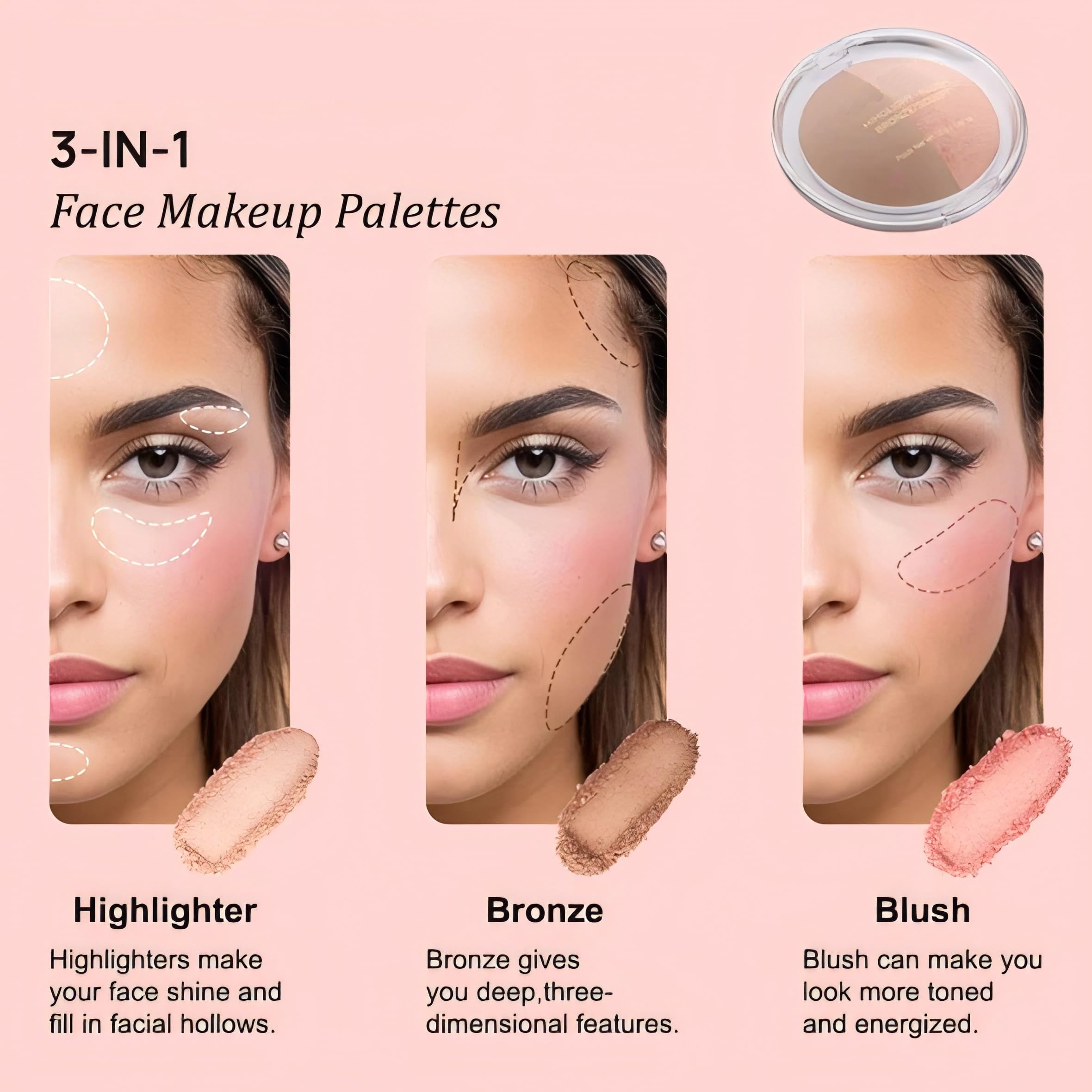 Corlo palette next to makeup bag showing versatile travel-ready routine