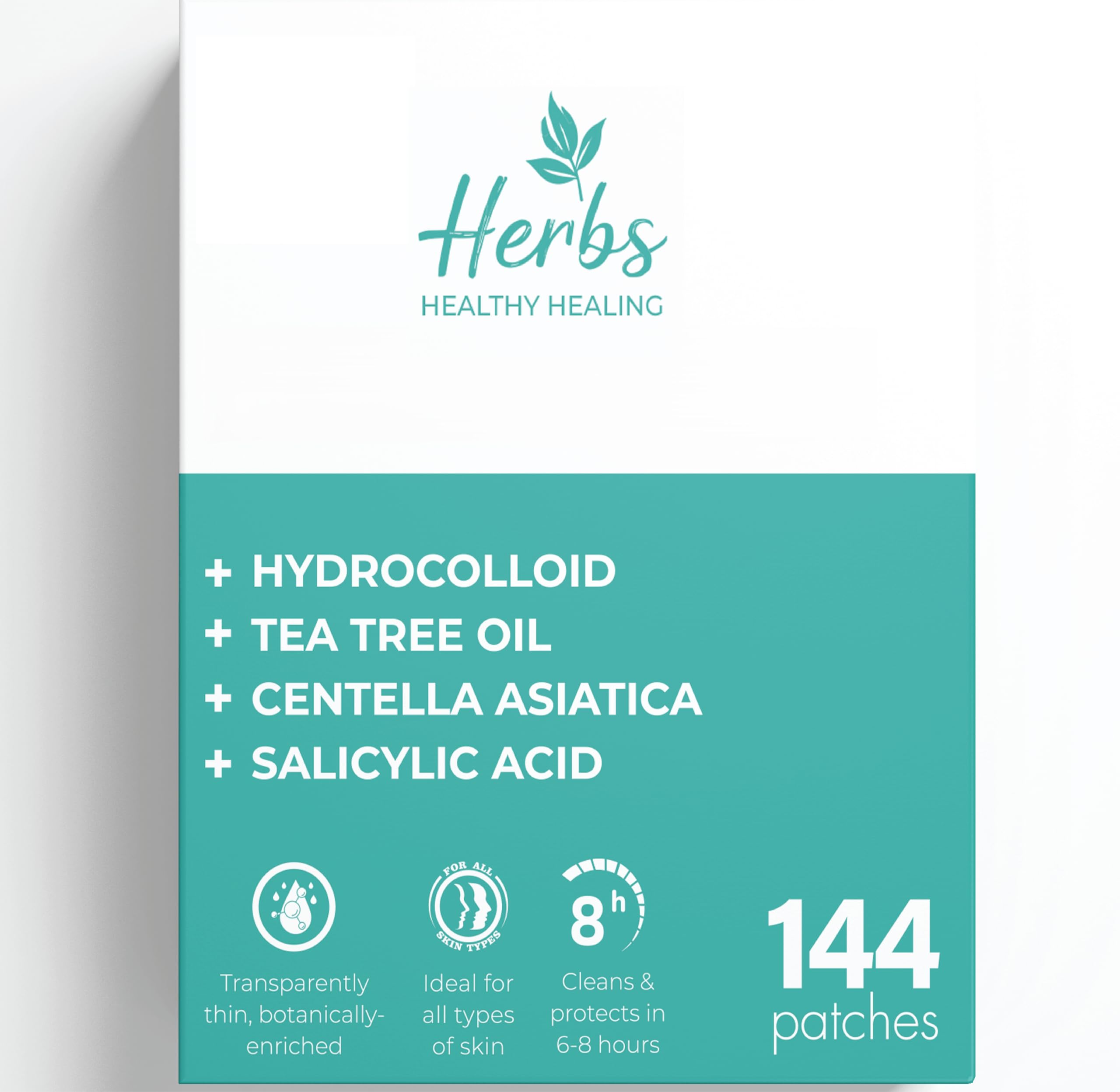 Cornice front packaging showing 144-count multi-size patches and product name, clear assortment benefit