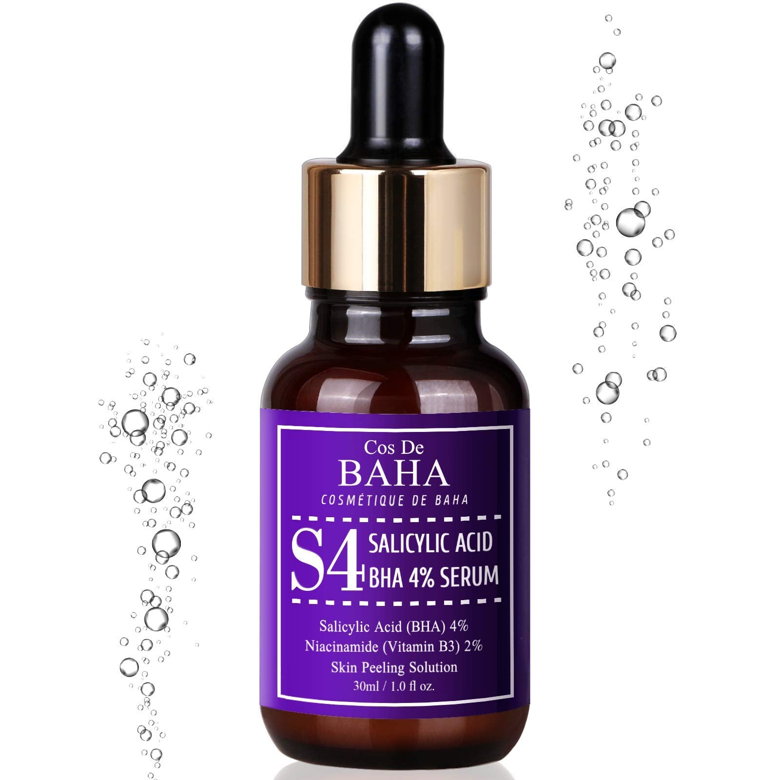 Cos De BAHA bottle beside ruler showing 30ml scale for travel-friendly convenience