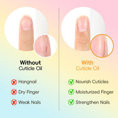 COSCELIA applying oil to cuticle showing smooth application and immediate moisturization benefit