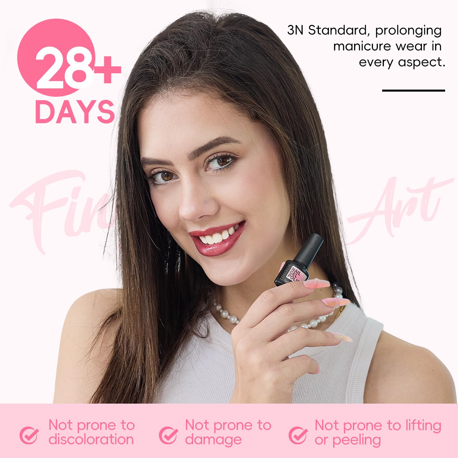 COSCELIA model applying ombre jelly nail showcasing DIY ease and professional look benefit