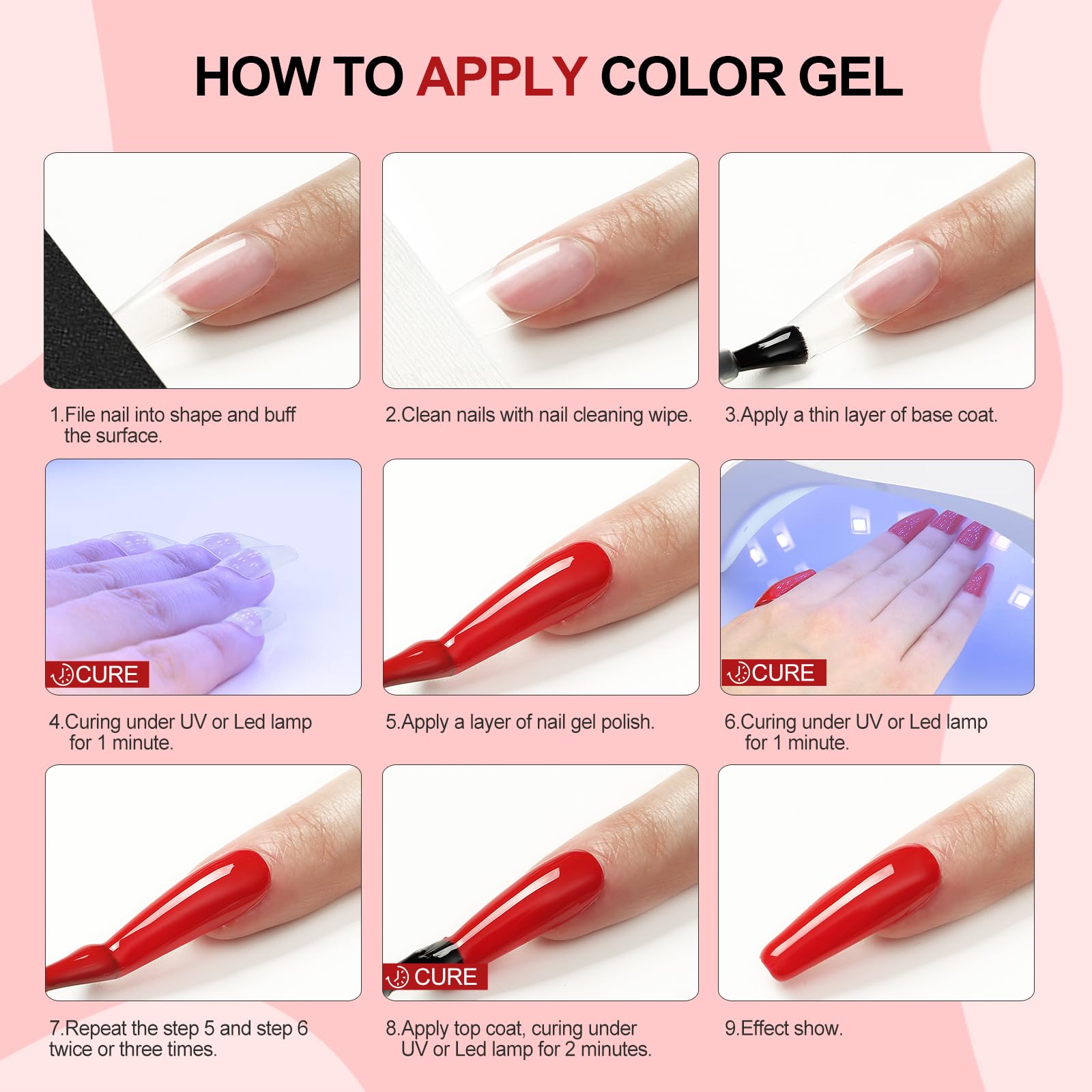 COSCELIA brush applying gel polish smoothly for streak-free finish