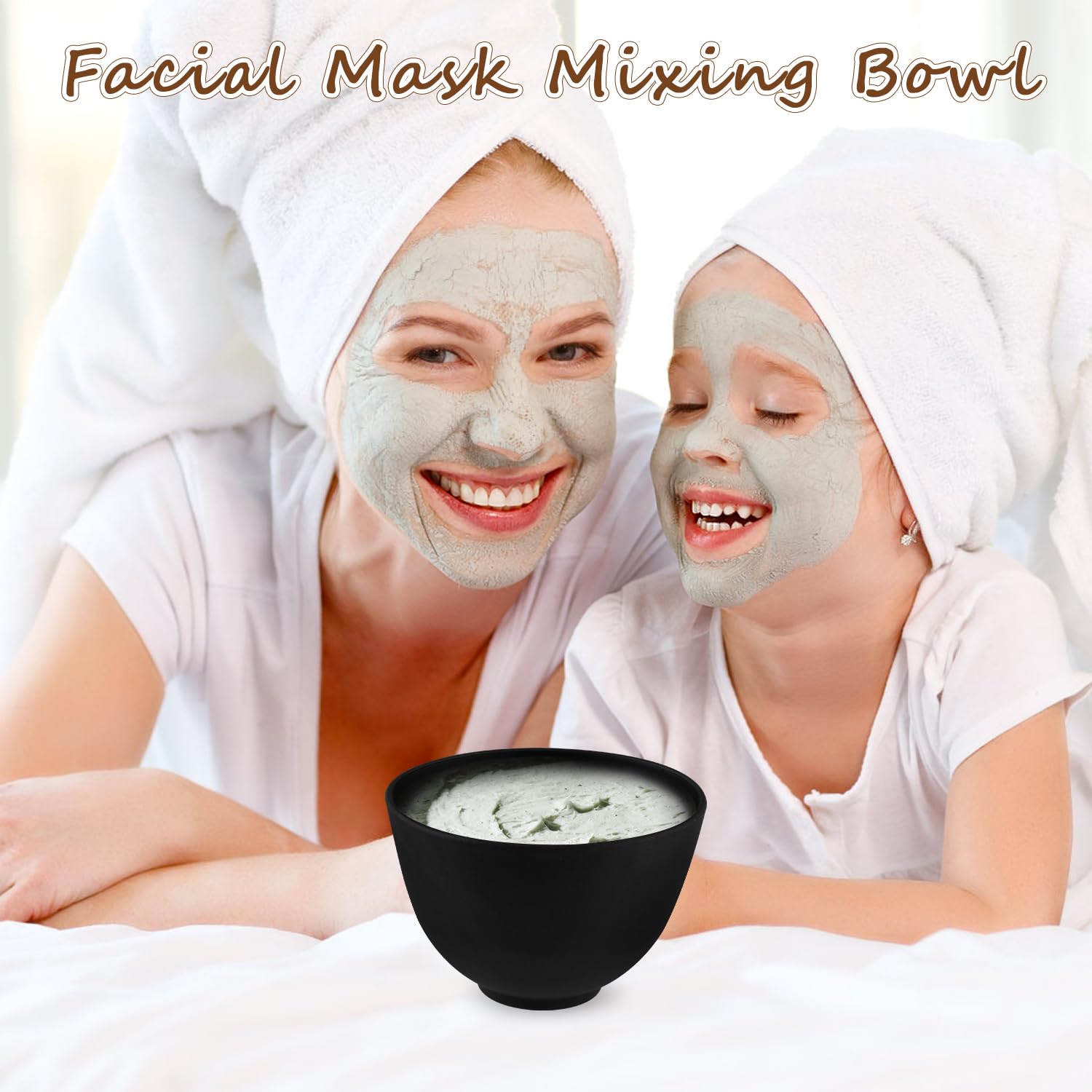 Cositina bowl in use with a spatula mixing facial mask for precise DIY blending