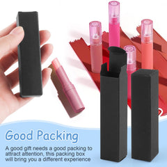 Cositina box holding lipstick demonstrates secure fit and shipment safety