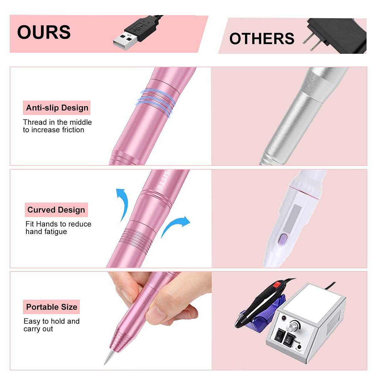 COSITTE drill bits with 26 sanding bands neatly arranged for versatile nail tasks benefit
