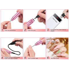 COSITTE nail drill in use during acrylic removal demonstrating precision and control benefit