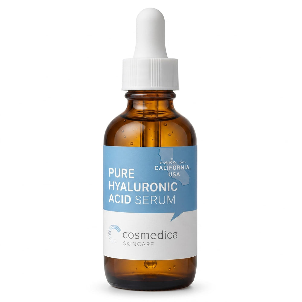 Cosmedica Skincare front bottle highlighting clean packaging and hydration benefits