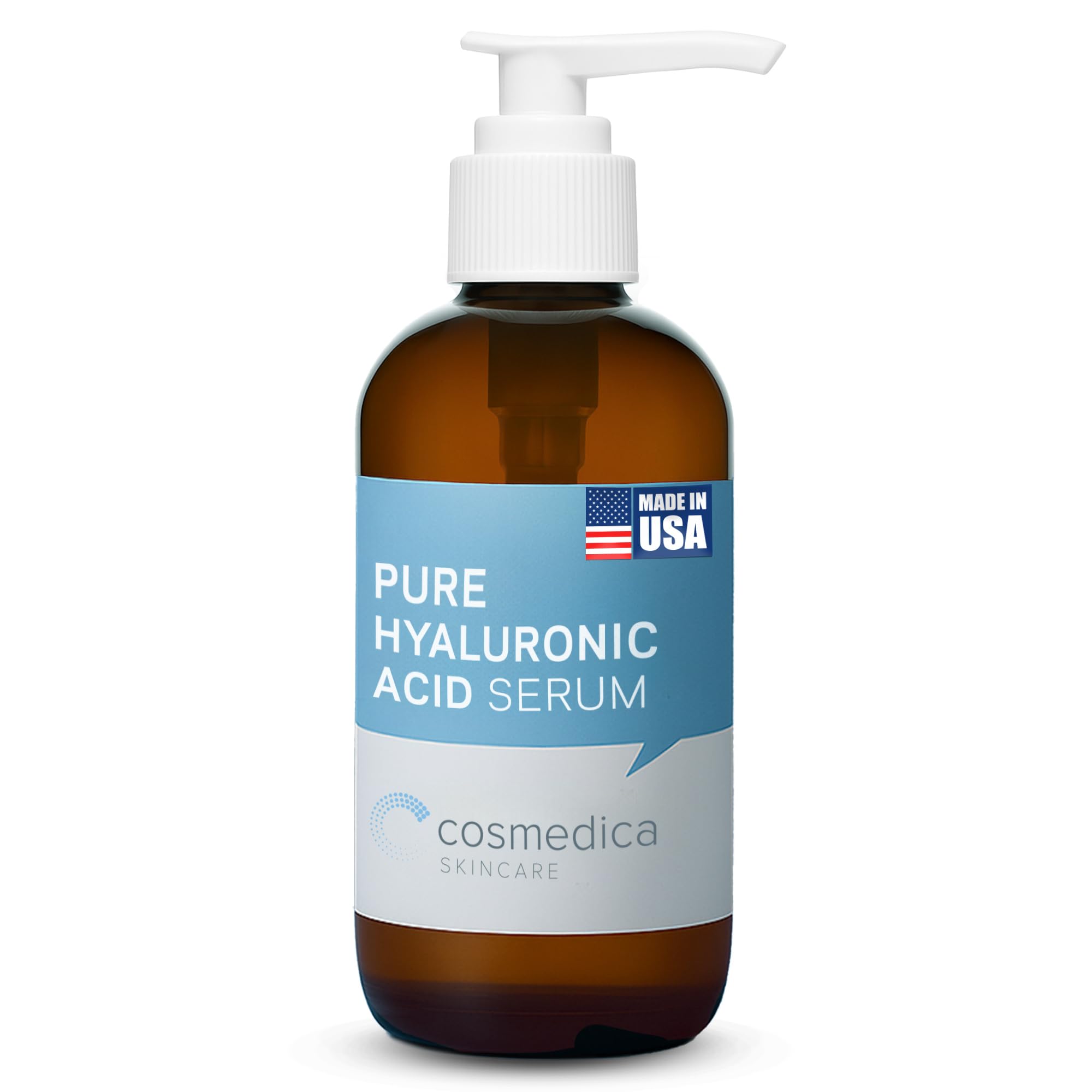 Cosmedica Skincare front packaging showing large 8 oz serum for value