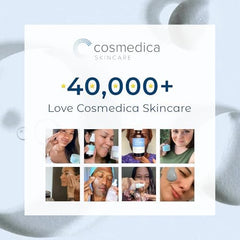 Cosmedica serum in bathroom routine portraying brighter, smoother skin