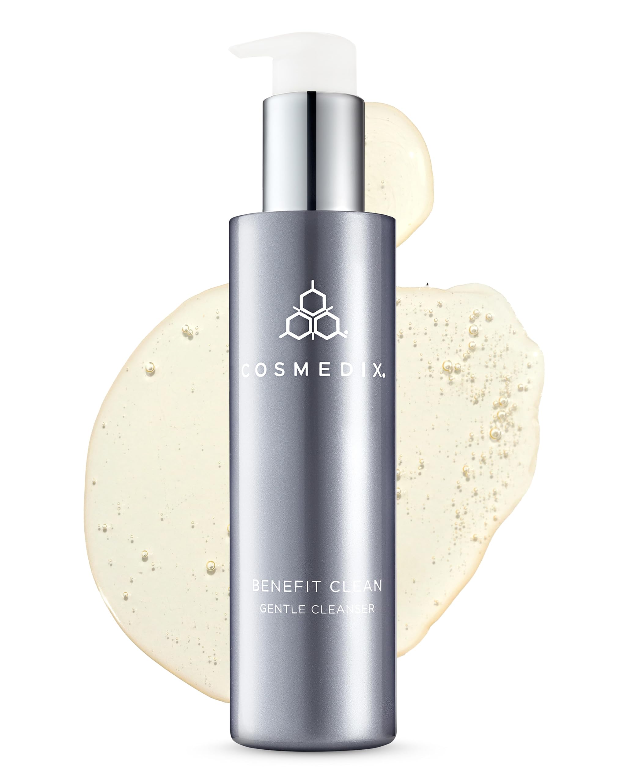 COSMEDIX Benefit Clean front packaging showing bottle and label, clear gentle cleansing