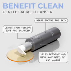 COSMEDIX Benefit Clean pump action dispenses gel, easy controlled application benefit