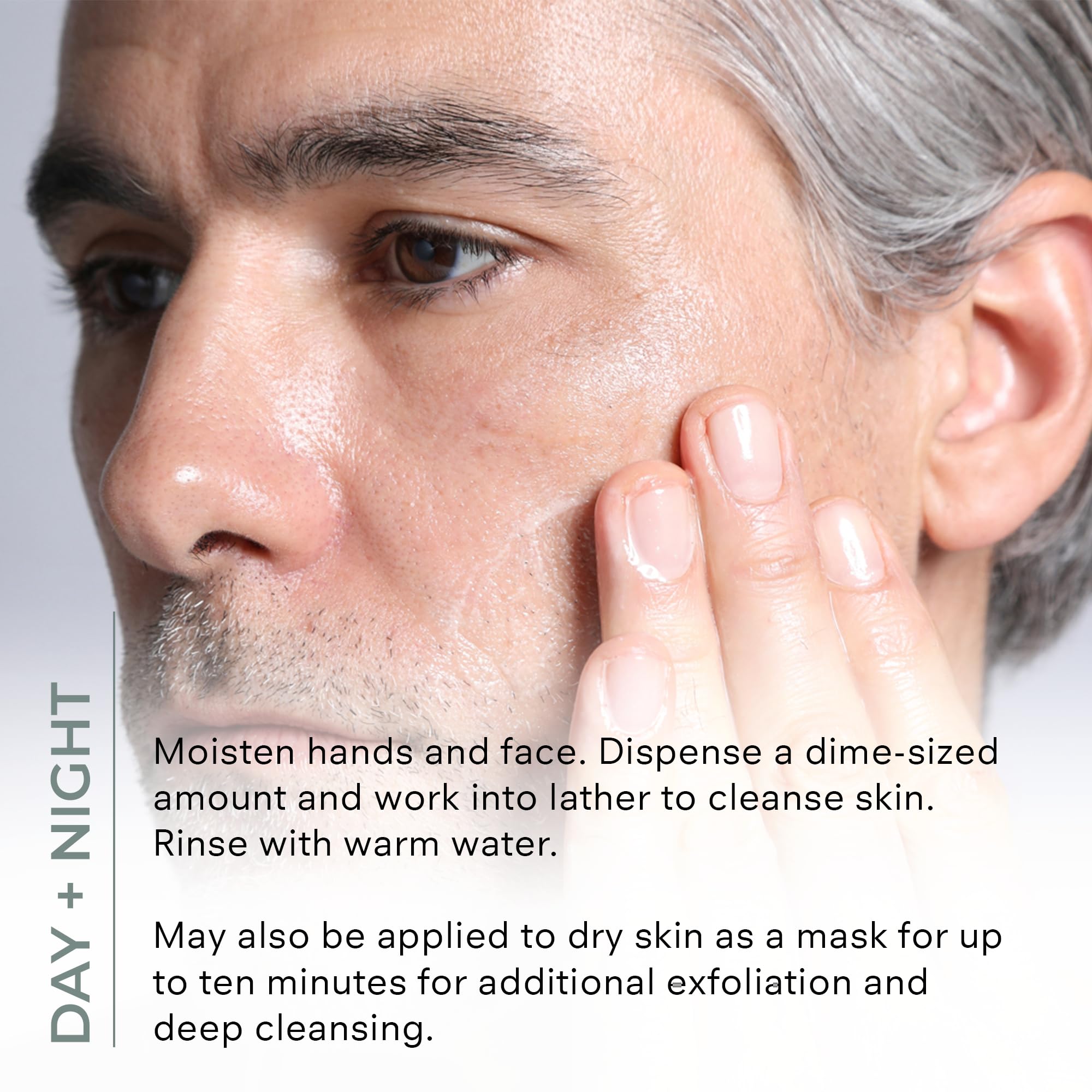 Tea tree and peppermint beside COSMEDIX bottle signaling clarifying, refreshing benefits