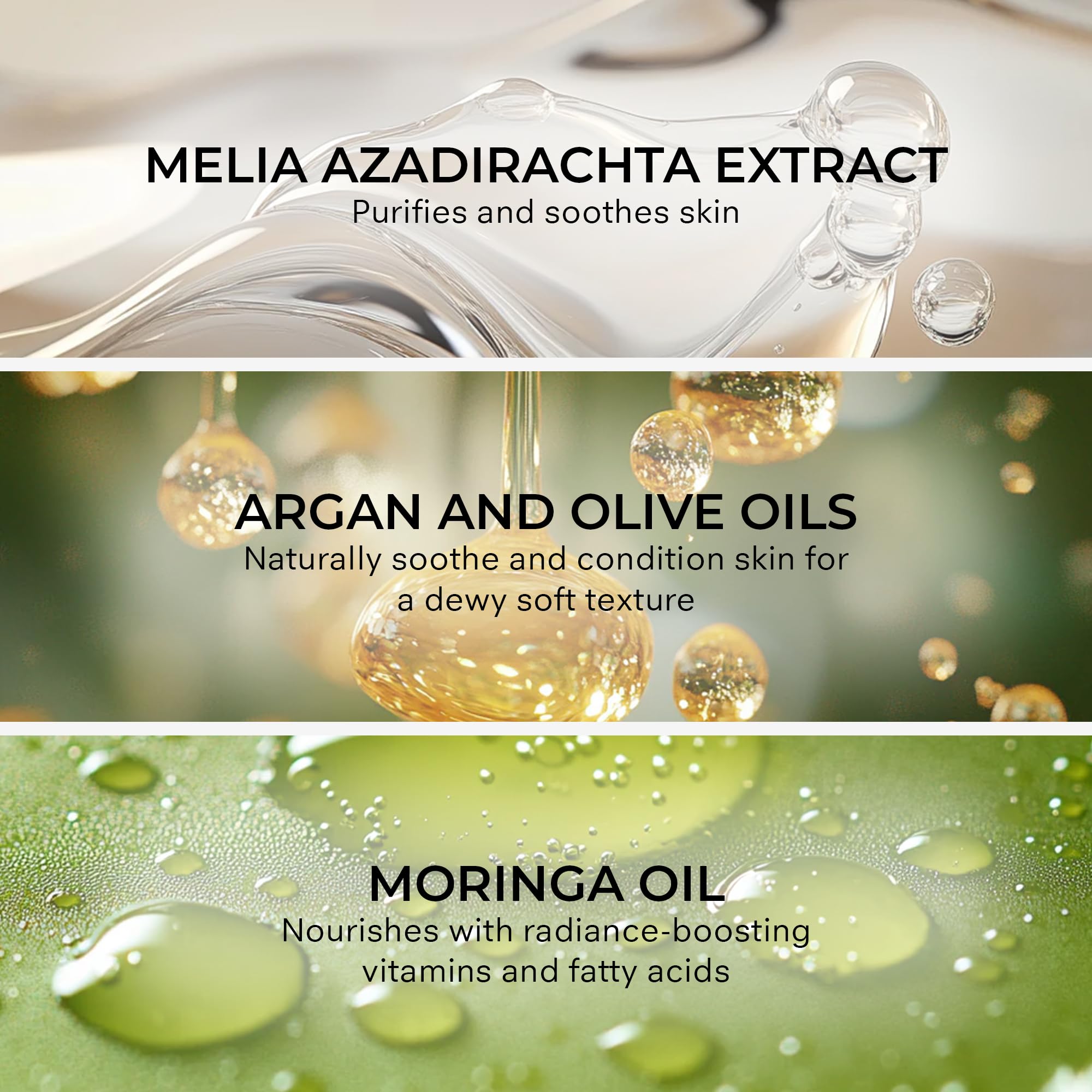 COSMEDIX oil texture close-up highlighting lightweight, fast-melting feel