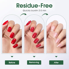 COSMOO applying remover to nail demonstrating fast lifting action
