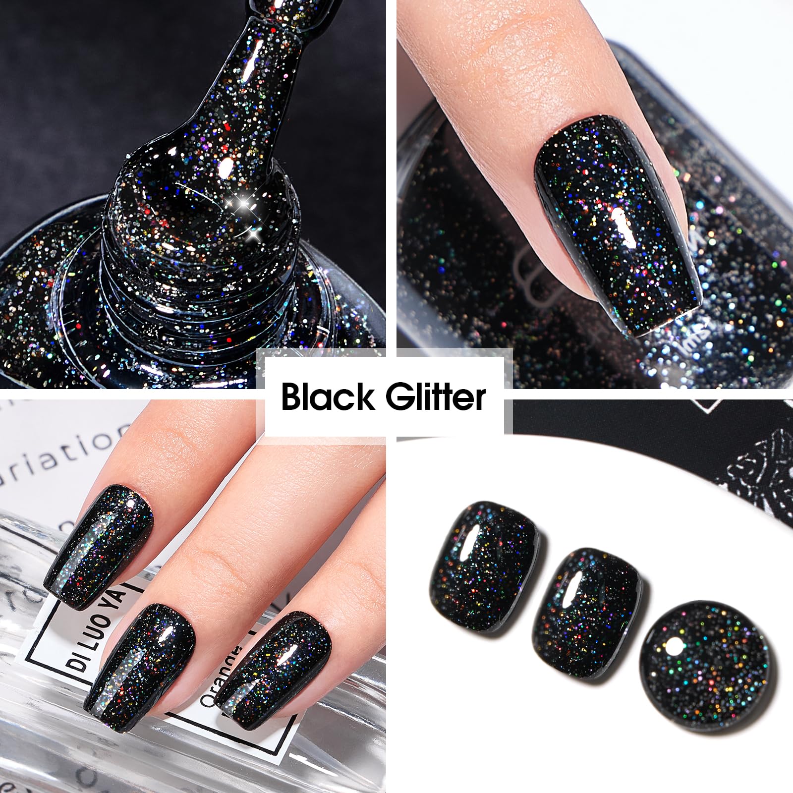COSMOO dried shiny finish highlighting glitter sparkle and gloss