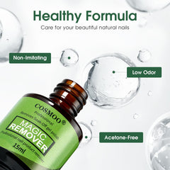 COSMOO label detail showing natural resin ingredients for gentle care