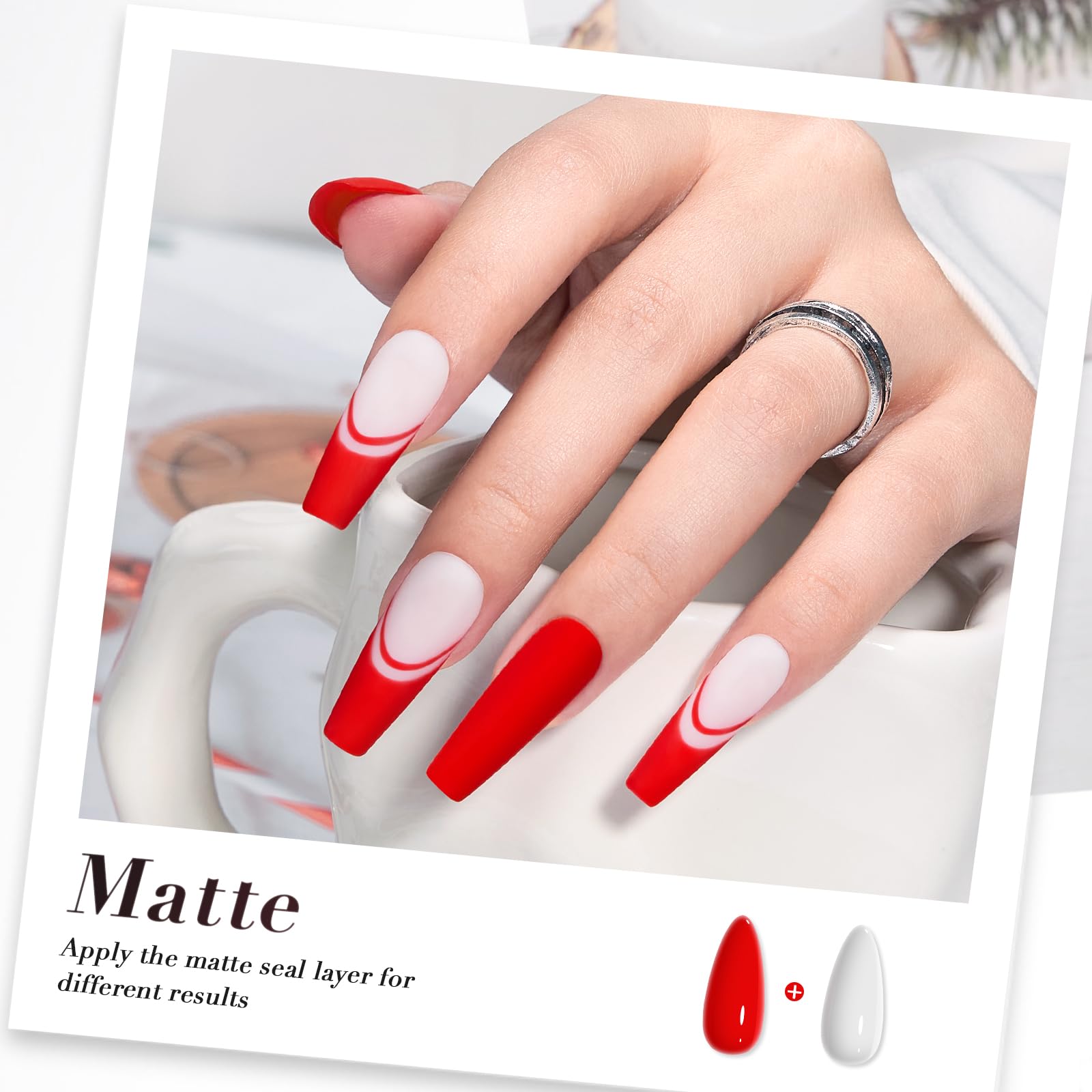 COSMOO on model hand showing vibrant red finish and confidence