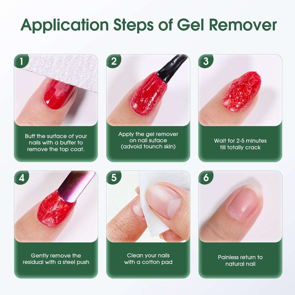 COSMOO removal process with cuticle pusher showing hassle-free cleanup