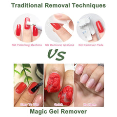 COSMOO removal setup with file, liquid tape, and pusher showing simplified process