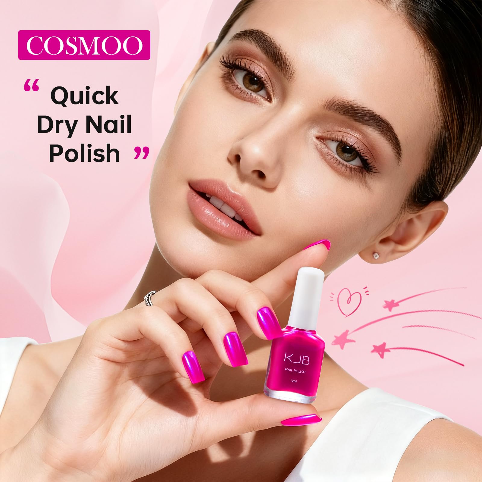 COSMOO swatch strip showing one and two coats for color intensity benefit